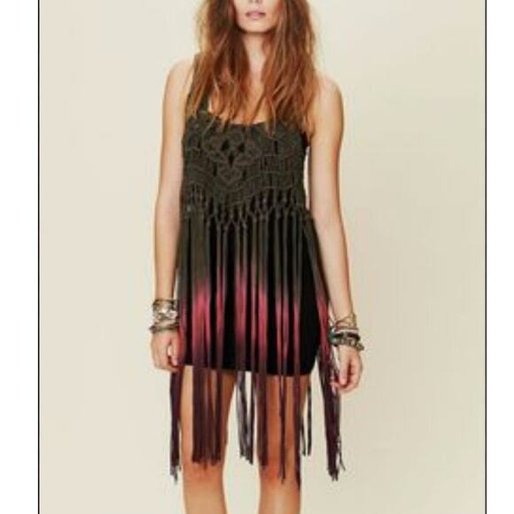 Free People Macrame Medium Large Boho Fringe Top - Picture 1 of 4
